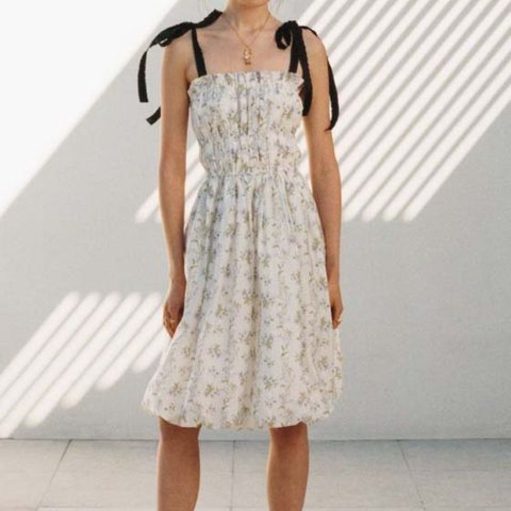 Brock Collection x H&M Floral Dress Tie Straps